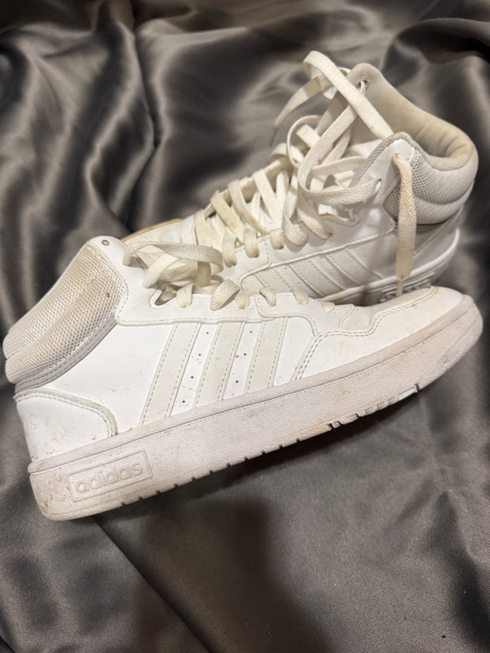 adidas White High-Top Court Sneakers